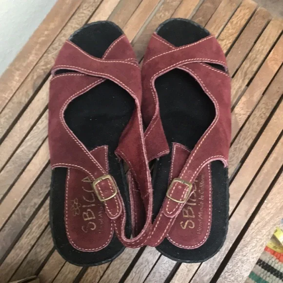 Womens Size 9 Sbicca Priscilla Suede Wedge Sandals - Picture 3 of 9